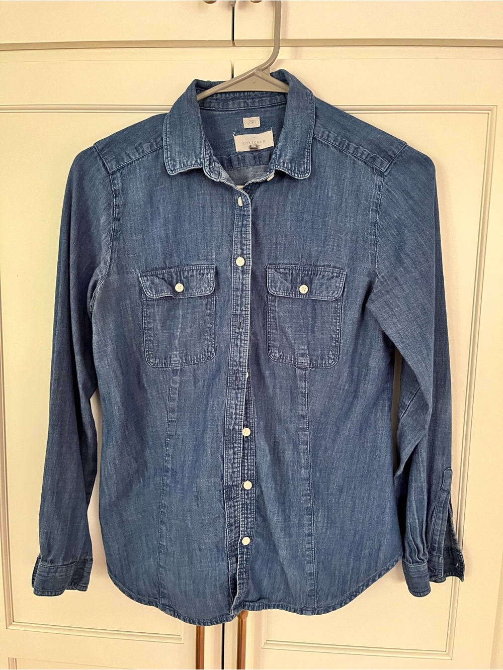 Loft Softened Denim Button Down Shirt
